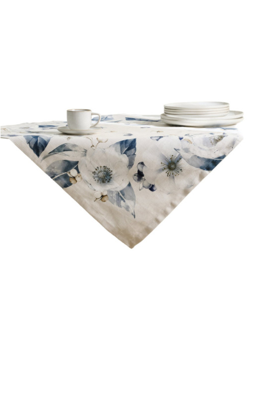 Petite Nappe Imprimée - Ondelle - Ecru