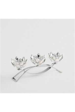 Porte-Bougies Triple - Cristal Shine Small - Silver