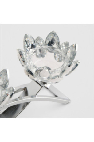 Porte-Bougies Triple - Cristal Shine Small - Silver