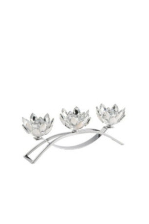 Porte-Bougies Triple - Cristal Shine Small - Silver