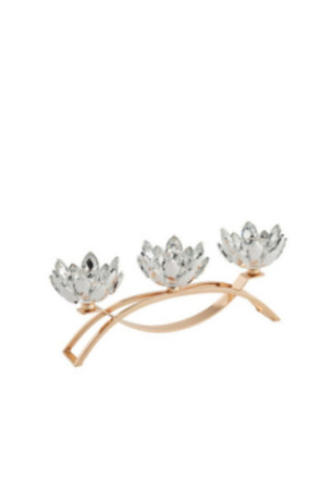 Porte-Bougies Triple - Cristal Shine Small - Gold