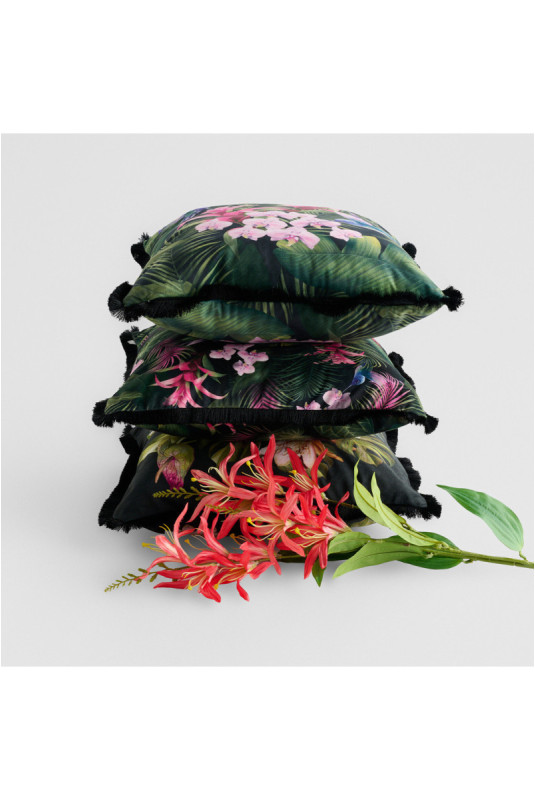 Housse de Coussin Imprimée - Tripini - Black