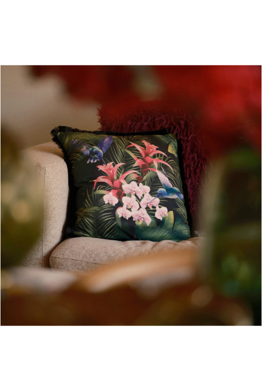 Housse de Coussin Imprimée - Tripini - Black