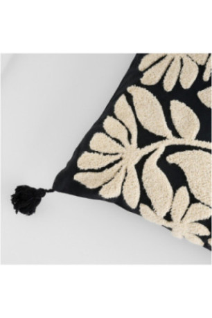 Housse de Coussin Brodée - Elvoria - Black