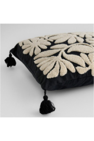 Housse de Coussin Brodée - Elvoria - Black