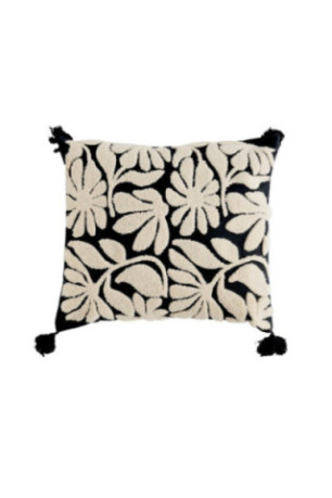 Housse de Coussin Brodée - Elvoria - Black