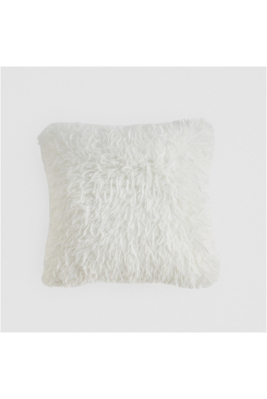 Housse de Coussin En Fourrure - Lapura - White