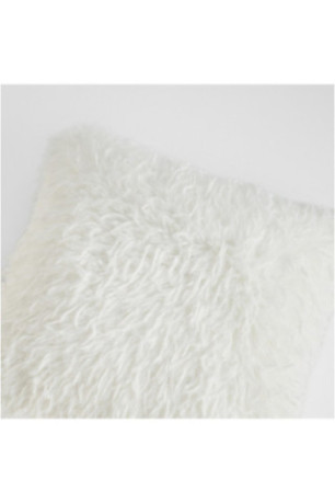 Housse de Coussin En Fourrure - Lapura - White