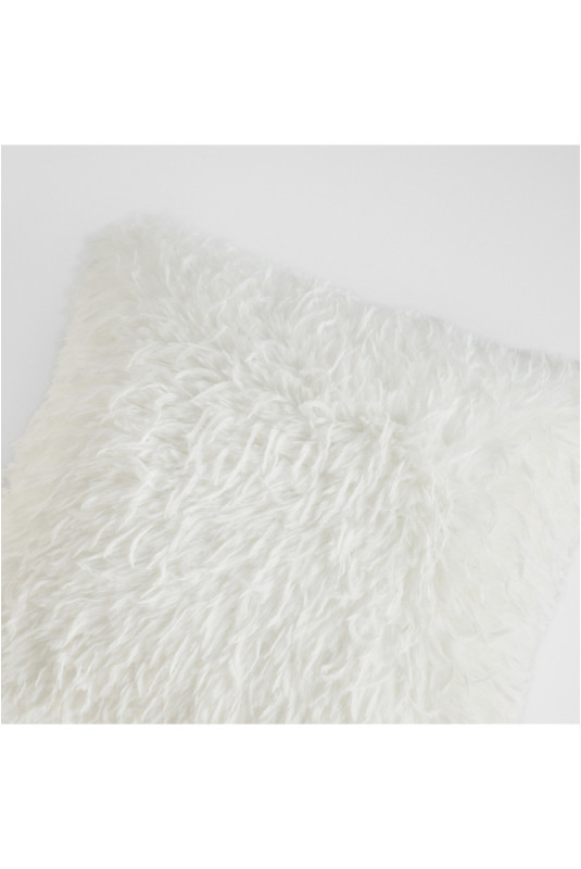 Housse de Coussin En Fourrure - Lapura - White