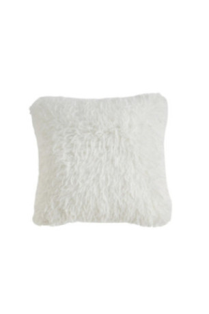 Housse de Coussin En Fourrure - Lapura - White
