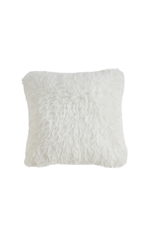 Housse de Coussin En Fourrure - Lapura - White