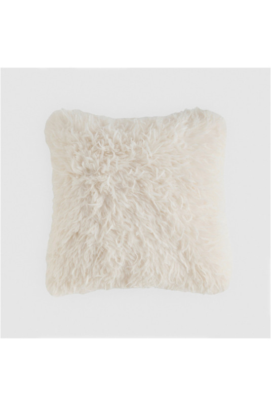 Housse de Coussin En Fourrure - Lapura - Ecru