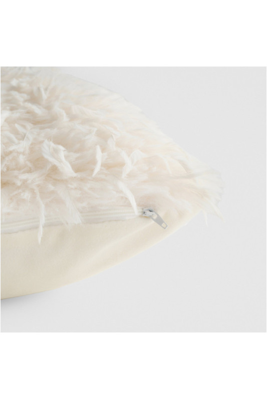 Housse de Coussin En Fourrure - Lapura - Ecru