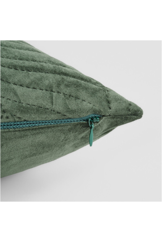Housse de Coussin Brodée - Nounis - Bottle Green