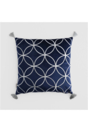 Housse de Coussin Brodée - Sombra - Dark Blue