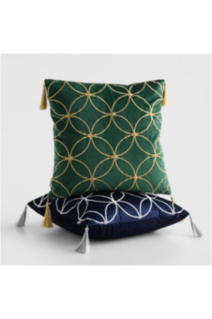 Housse de Coussin Brodée - Sombra - Dark Blue