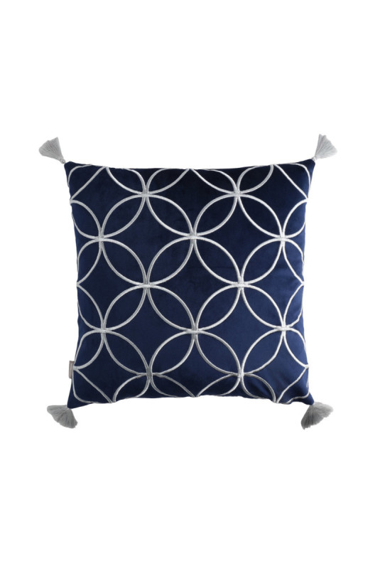 Housse de Coussin Brodée - Sombra - Dark Blue