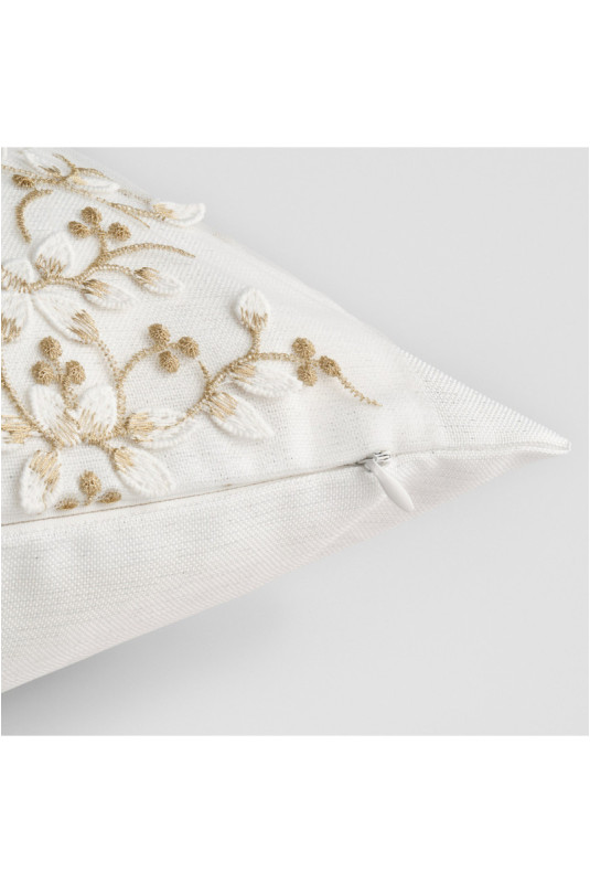 Housse de Coussin Brodée - Korido - White