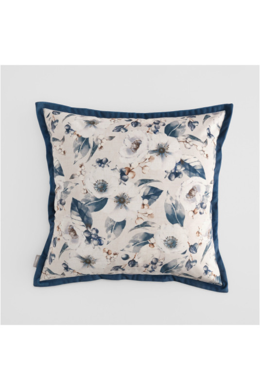 Housse de Coussin Imprimée - Ondelle - Ecru