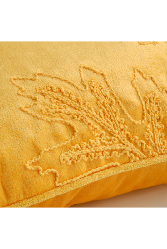Housse de Coussin Brodée - Maple - Dark Yellow