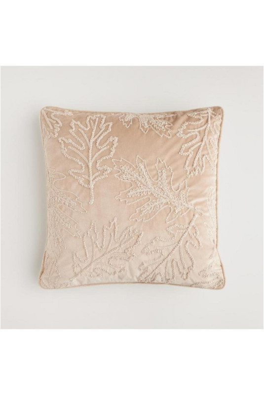 Housse de Coussin Brodée - Maple - Light Beige