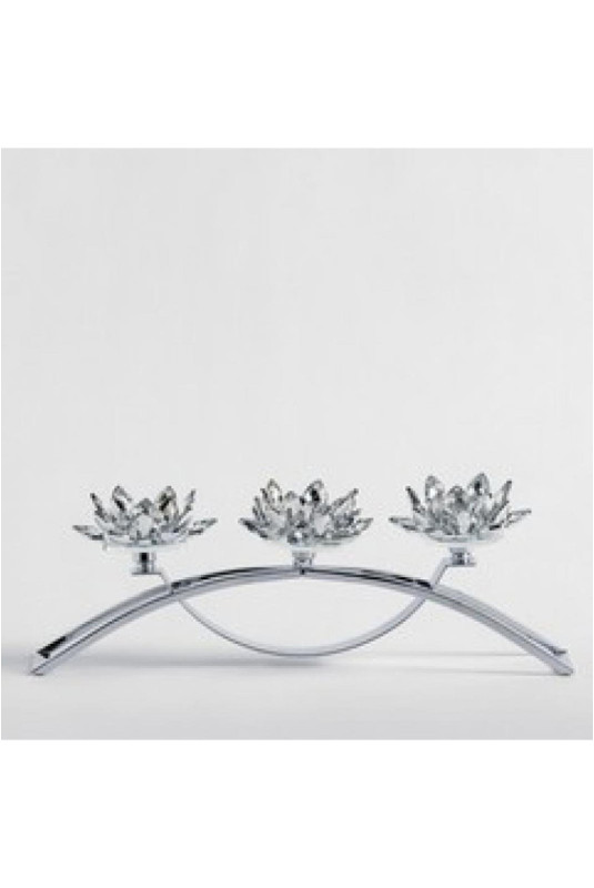 Porte-Bougies Triple - Cristal Shine Trio - Silver