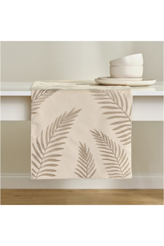 Chemin de Table Brodé - Solariso - Light Beige