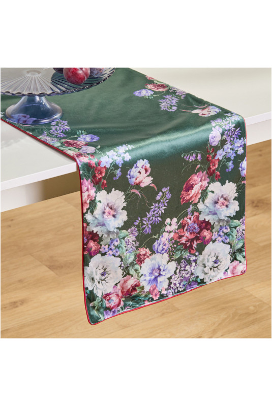 Chemin de Table Imprimé - Fiorosa - Dark Green