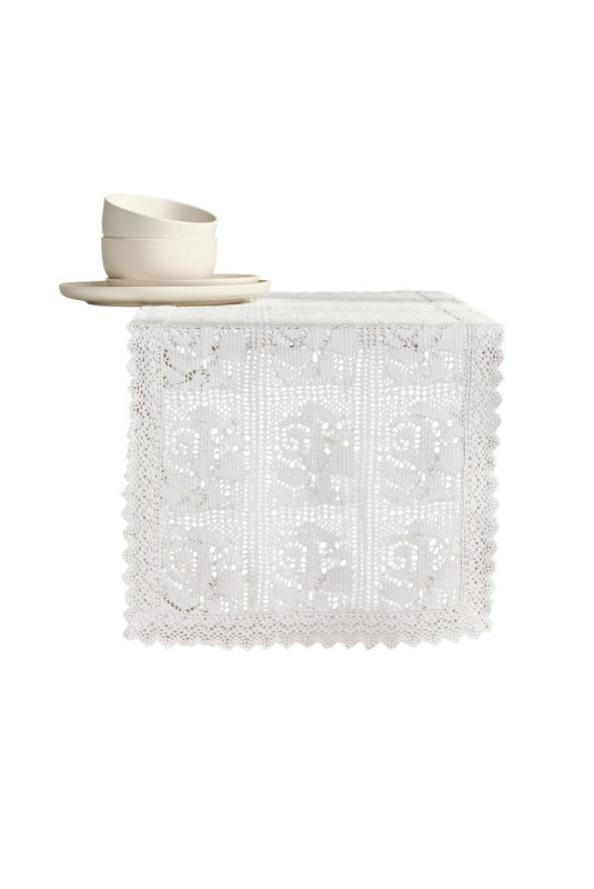 Chemin de Table En Dentelle - Folk2 - White