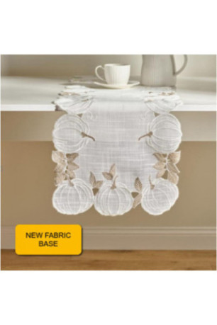 Chemin de Table Brodé - Pumpinosi - White