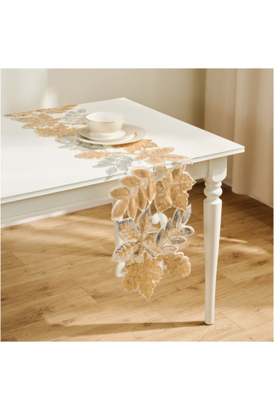 Chemin de Table Décoratif - Leafisa - Silver