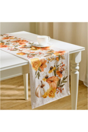 Chemin de Table Imprimé - Pumprelle - Orange