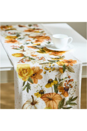 Chemin de Table Imprimé - Pumprelle - Orange
