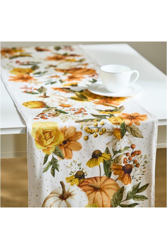 Chemin de Table Imprimé - Pumprelle - Orange