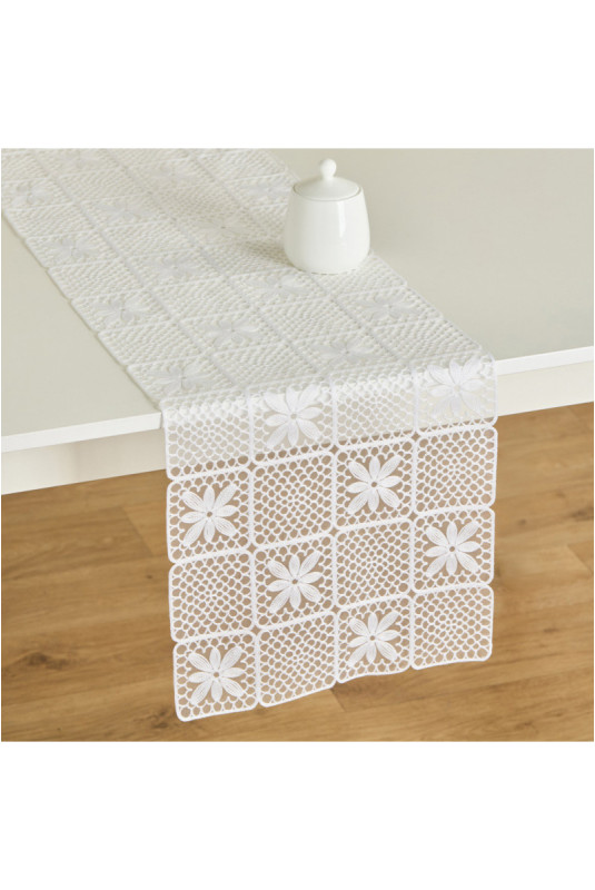 Chemin de Table En Dentelle - Lapua - White