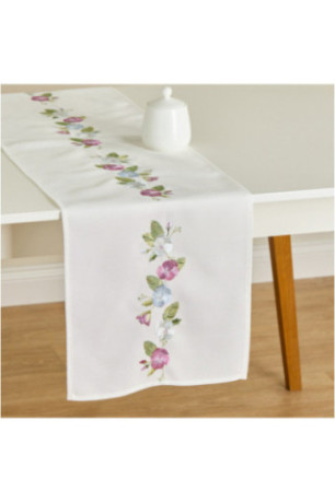 Chemin de Table Brodé - Pansisa - White