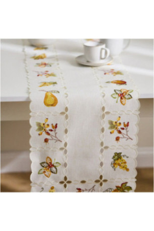 Chemin de Table Brodé - Cidera - White