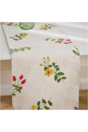 Chemin de Table Brodé - Glaslo - Light Beige