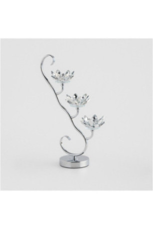 Porte-Bougies Triple - Cristal Shine Tree - Silver