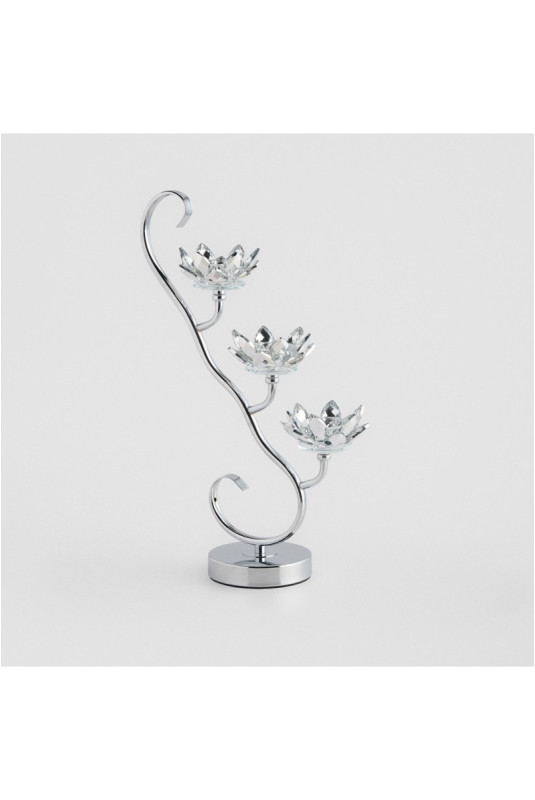 Porte-Bougies Triple - Cristal Shine Tree - Silver