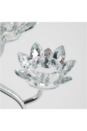 Porte-Bougies Triple - Cristal Shine Tree - Silver