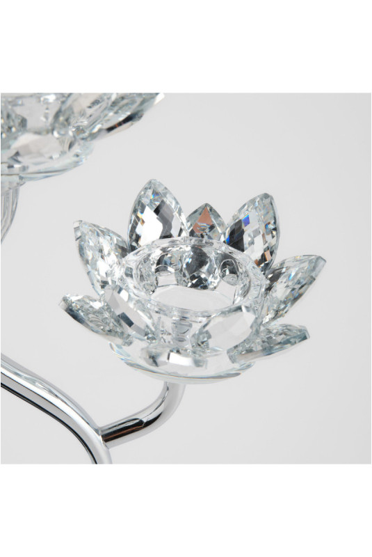 Porte-Bougies Triple - Cristal Shine Tree - Silver