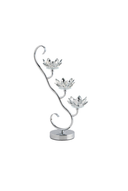 Porte-Bougies Triple - Cristal Shine Tree - Silver