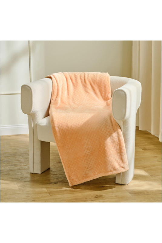 Couverture Unie Jacquard - Zefio - Peach