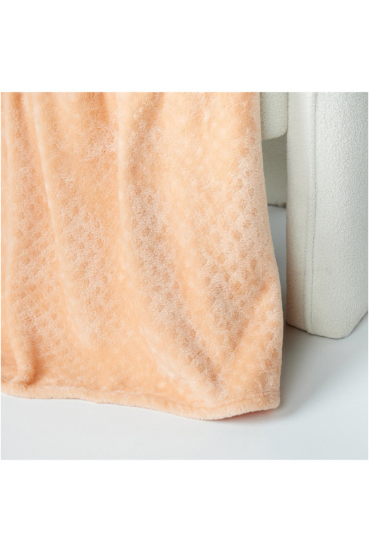 Couverture Unie Jacquard - Zefio - Peach