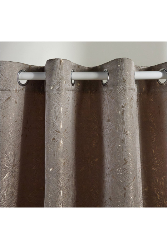 Rideau Jacquard - Redena - Beige - 140x250cm