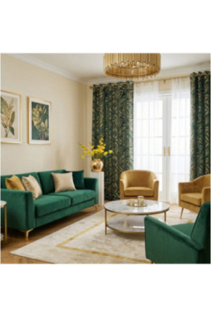 Rideau En Velours - Foglare - Dark Green - 140x280cm
