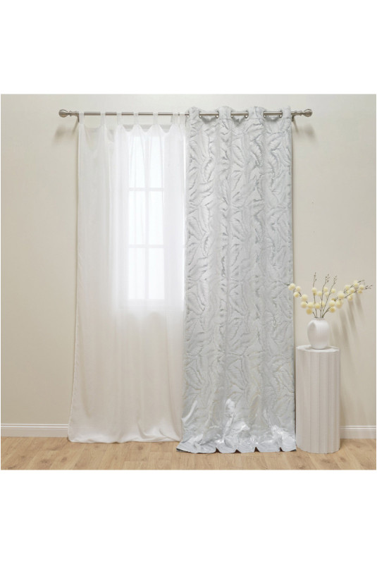 Rideau En Velours - Foglare - Grey - 140x280cm
