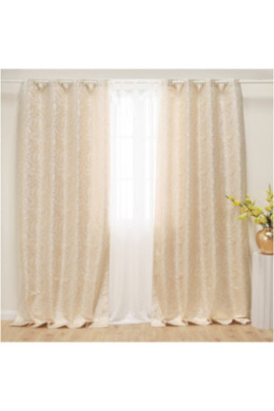Rideau Jacquard - Vanlo - Beige - 140x280cm