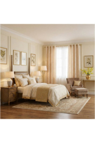 Rideau Jacquard - Vanlo - Beige - 140x280cm